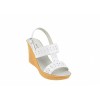 Sandale Dama Piele Naturala Lac Platforma 8cm GKR Ciucaleti S46LACALB Alb Comode Usoare Elegante Fabricate Romania