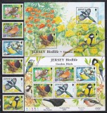 Jersey 2007 - Păsări de grădină, Serie + Colita + Bloc, SET COMPLET, MNH