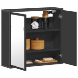 vidaXL Dulap cu oglindă pentru baie neagră 65x20x60 cm lemn prelucrat