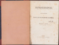 HST 121SP Bankszabadsag .. A magyar bankmozgalomra 1870 Horn Ede Pest foto