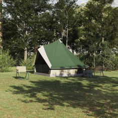 vidaXL Cort de familie Tipi cu acoperiș Verde, bej 400 x 346 x 250 cm