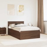 Cumpara ieftin Cadru de pat Stejar inchis 135 x 190 cm Lemn prelucrat