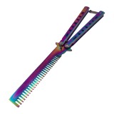 Cumpara ieftin Briceag fluture IdeallStore, tip pieptan, Comb Style, 22 cm, multicolor
