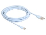 Cablu USB 2.0 A la C, 4m, aurit, 3A, albastru - DELOCK