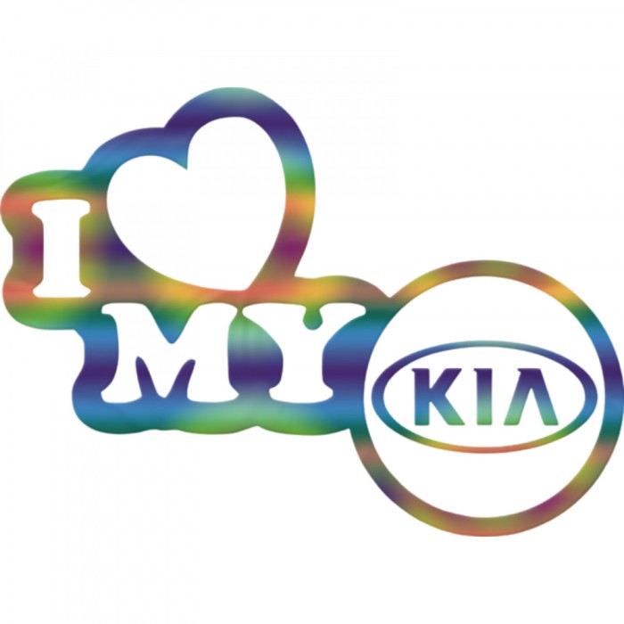 Sticker Kia I Love My , Autocolant Personalizat pentru Caroserie sau Geam