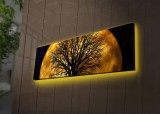 Cumpara ieftin Tablou Canvas cu Led Luna Galbena fara Priza, Galben, 90x30 cm