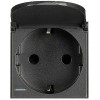 Priza schuko cu capac Axolute Bticino 2M iluminabila antracit HS4141PW