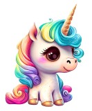 Sticker decorativ, Unicorn, Multicolor, 75 cm, 1202STK
