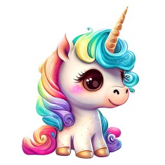 Sticker decorativ, Unicorn, Multicolor, 75 cm, 1202STK