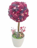 Aranjament floral tip Copacel Pomisor cu licheni naturali stabilizati si plante naturale criogenate si uscate, Eventissimi, Roz Mov , 36 cm, vaza cera, Eventissimi&reg;