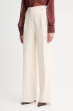 Morgan pantaloni culoarea bej, drept, high waist, PAKA.F