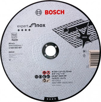 Bosch Disc taiere drept Expert for Inox - Rapido, 230x22.23x1.9mm - 3165140706995 foto