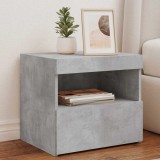 Cumpara ieftin Noptieră cu lumini LED, gri beton, 50x40x45 cm