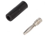 Mufă Banană 4mm Neagră 10A 50VDC, DELTRON
