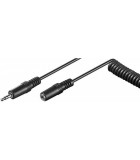Cablu audio spiralat Jack 3.5 mm stereo tata - 3.5 mm stereo mama