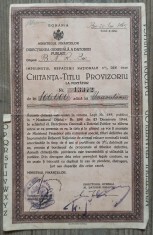 Chitanta-titlu provizoriu la purtator Imprumutul Refacerii Nationale 1945