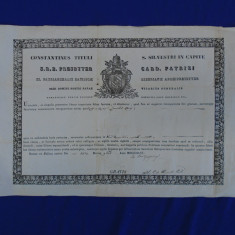 CONSTANTINUS TITULI , S. SILVESTRI IN CAPITE * DOCUMENT VECHI CATOLIC , 1846