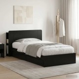 Cumpara ieftin Cadru de pat cu depozitare Negru 75 x 190 cm Lemn prelucrat