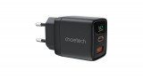 &Icirc;ncărcător de perete Choetech GAN3 USB-A+C PD35W Choetech PD6052 (negru)