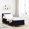 vidaXL Pat boxspring cu saltea cu saltea Negru 80 x 200 cm țesătură 3338953