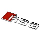 Emblema Crom RS3 Portbagaj Spate Audi, Metal, 10cm, Autoadeziva