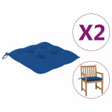 Perne de scaun, 2 buc., albastru, 50x50x7 cm, material textil, vidaXL