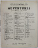 COLLECTION LITOLFF , OUVERTURES POUR PIANO A 4 MAINS : LE ROI D &#039;YVETOT par ADOLPHE ADAM , INCEPUTUL SEC . XX , PARTITURA