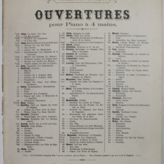 COLLECTION LITOLFF , OUVERTURES POUR PIANO A 4 MAINS : LE ROI D 'YVETOT par ADOLPHE ADAM , INCEPUTUL SEC . XX , PARTITURA