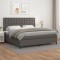 vidaXL Pat box spring cu saltea, gri, 200x200 cm, piele ecologică 3142867