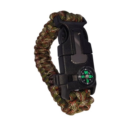 Bratara supravietuire IdeallStore&amp;reg;, Military Surplus, paracord, 26 cm, camuflaj foto