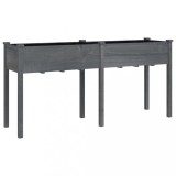 Cumpara ieftin Jardiniera cu captuseala, gri, 161x45x76 cm, lemn masiv brad