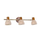Cumpara ieftin Aplica Vintage Klausen Rout PL3 3xE14 48x19x14cm din Metal si Sticla, Iluminat Interior Rustic pentru Living, Hol sau Dining, Alama Antichizata