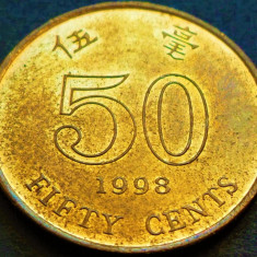Moneda exotica 50 CENTI / CENTS - HONG KONG, anul 1998 * cod 740 B = UNC