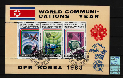 Coreea Nord, 1983 | Anul intl. al comunicaţiilor - Cosmos | Bloc / MS | aph foto