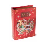 Cutie tip carte decor Craciun Delizie lemn multicolor 18x25x5.5 cm