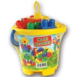 Cuburi de constructii maxi Blocks in galeata 24 piese D.Toys