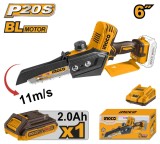 Cumpara ieftin Mini drujba electrica 20V 150mm, brushless cu 1 Acumulator fierastrau Ingco CGSLI20685