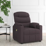 vidaXL Fotoliu de masaj electric, maro &icirc;nchis, material textil