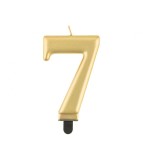 Lumanare aniversara model cifra, roz auriu metalic 8 cm-Tip Cifra 7