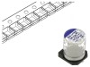 Condensator Hibrid SMD 150uF 25VDC &Oslash;8x10mm, Temperaturi -55&deg; p&acirc;nă la 150&deg;C, Toleranță &plusmn;20%