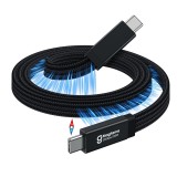 Cumpara ieftin Cablu USB-C la USB-C Magtame Magnetic Spiralat 240W 20Gbps 8K Impletit 1m Incarcare Rapida Negru