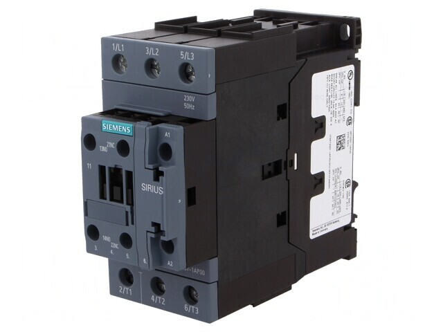 Contactor 3-polar 230VAC NO NC 3RT2037-1AP00