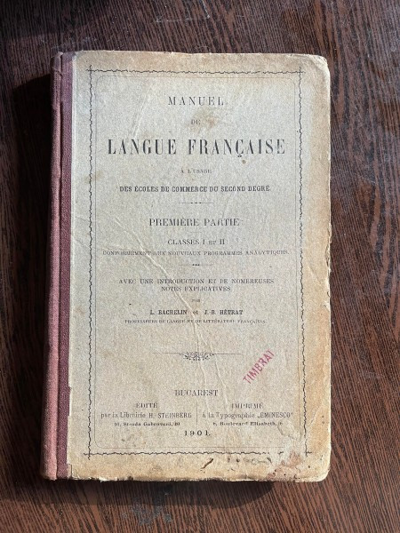 L. Bachelin J.B.-Hetrat Manuel de Langue Francaise (1901)