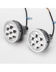 Set 2 proiectore LED 3&quot; pentru faza lunga auto / moto cu lumina de zi DRL 35W, 12V, 3000Lm - i6