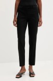 Marella pantaloni din l&acirc;nă culoarea negru, fason țigaretă, high waist, 2523136101200