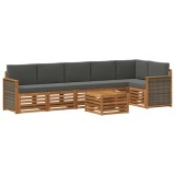 vidaXL Set canapea sectională cu pernă 6 pcs Natural și Antracit 3384438