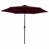 Umbrelă de soare de exterior, st&acirc;lp metalic, roșu bordo, 300 cm, vidaXL