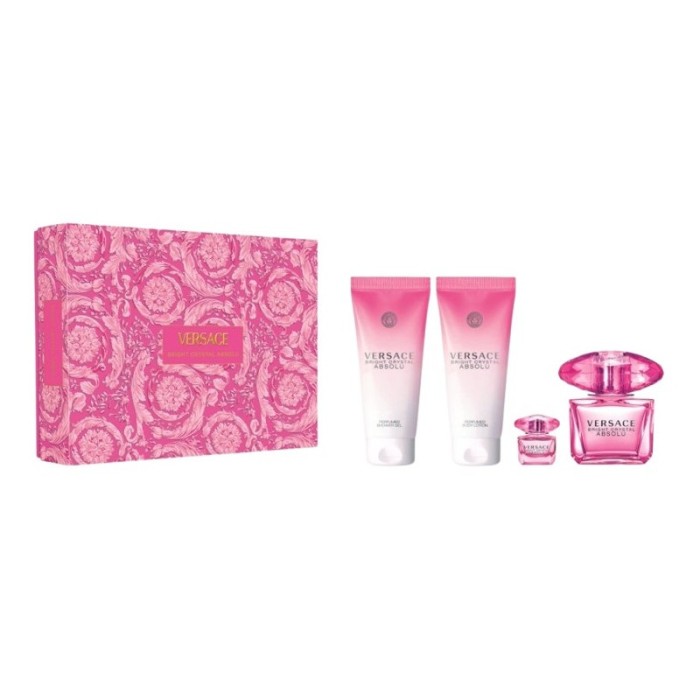 Versace Bright Crystal Absolu Set cadou pentru femei EDP 90 ml + EDP 5 ml + 100 ml loțiune de corp + 100 ml gel de duș