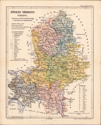 HST A2219 Harta comitatului Nograd, Ungaria foto