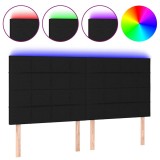 Cumpara ieftin Tablie de pat cu LED, negru, 180x5x118/128 cm, textil